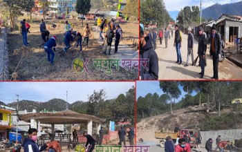 बैतडीमा एमाले आठौं जिल्ला अधिवेशनको चहलपहल , पाटन बजारमा सरसफाइ 